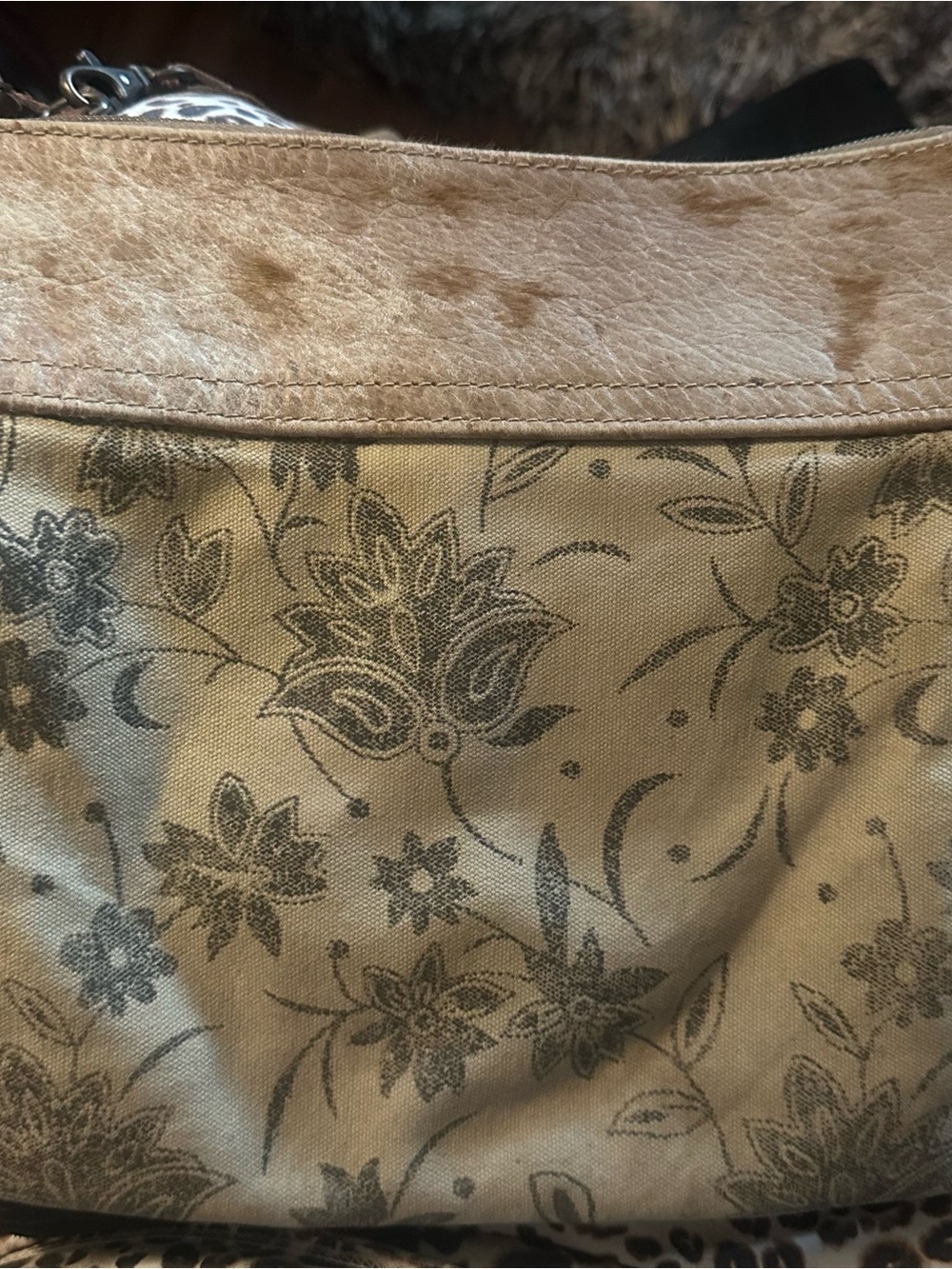 Myra Bag Beige and Brown Floral Shoulder Bag
